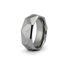 Faceted Tungsten Carbide Ring 8mm